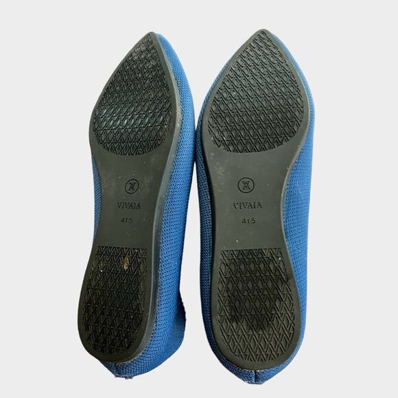 Vivaia Blue Size 10.5 Women's Sustainable Comfort Pointy Ballet Flats - Picture 3 of 5